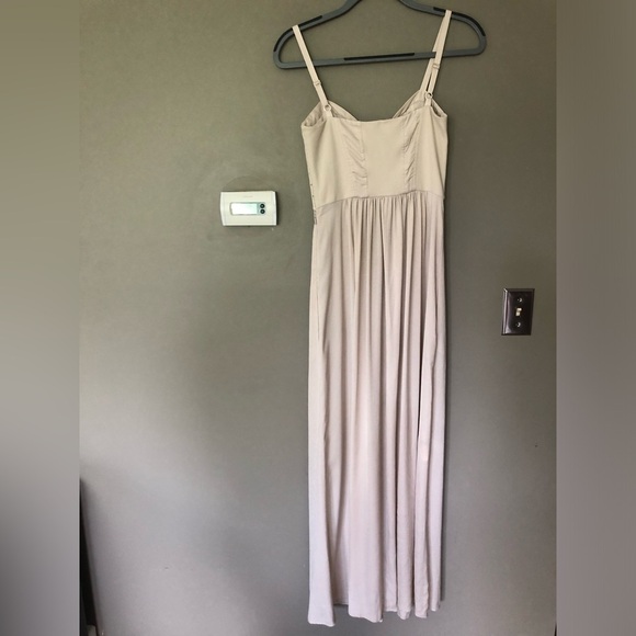 BCBGMAXAZRIA Kyra Bustier Maxi Formal Dress In Color Oatmeal Size XS - Picture 3 of 12